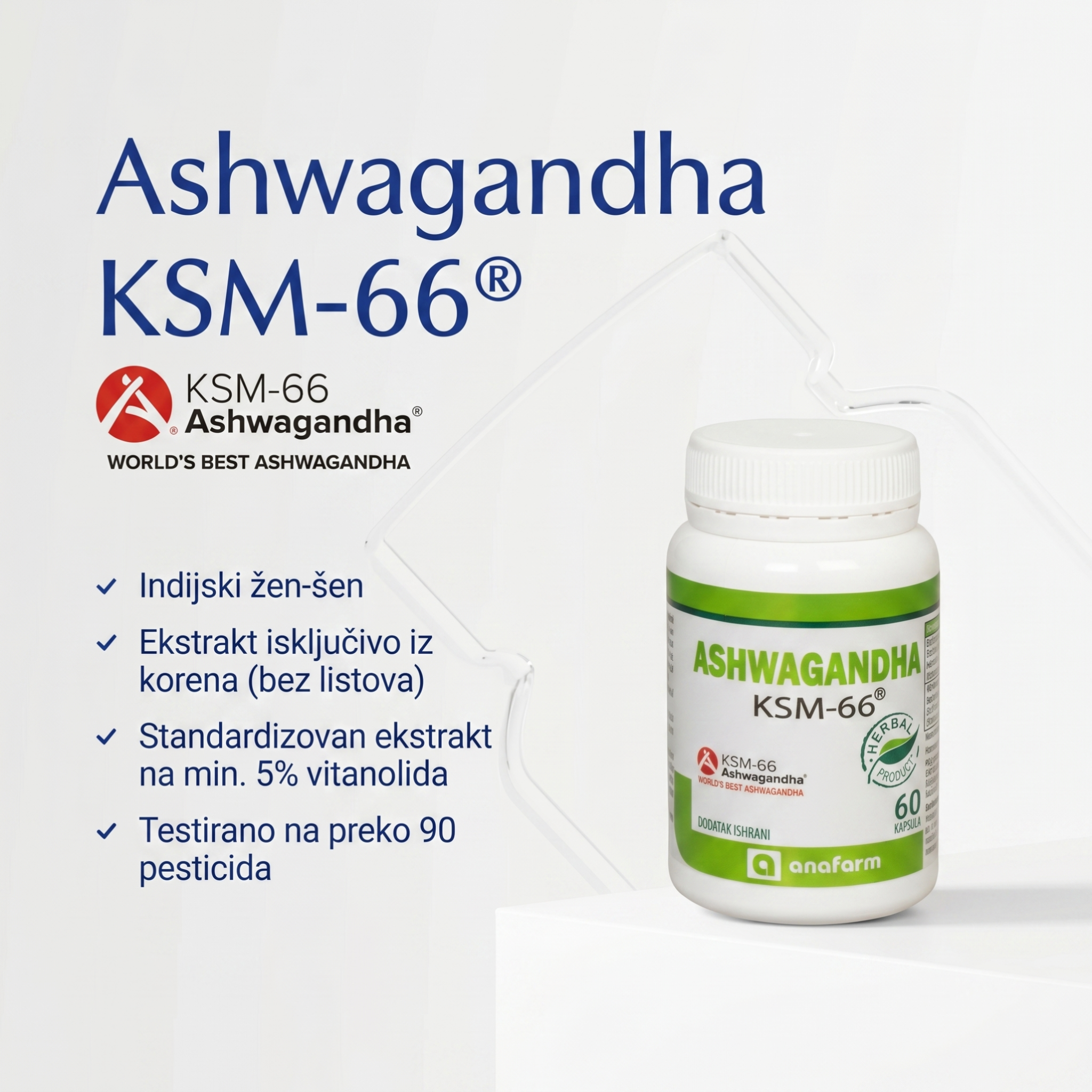 Ašvaganda KSM-66 60 kapsula - Slika 2