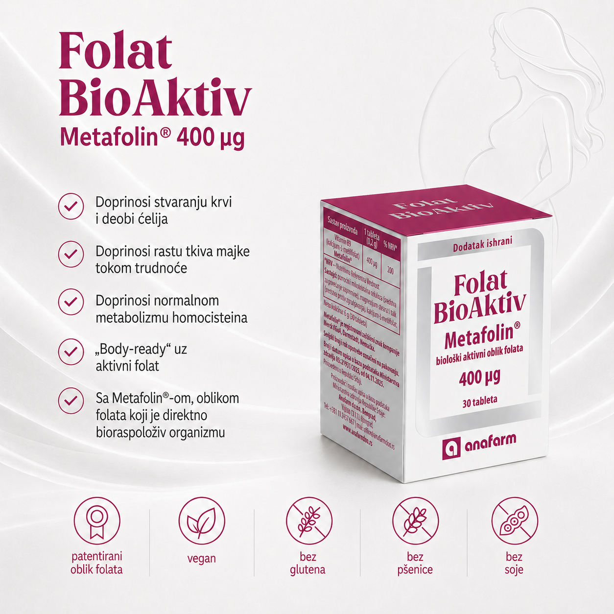 Folat BioAktiv Metafolin® 400 µg - Slika 3