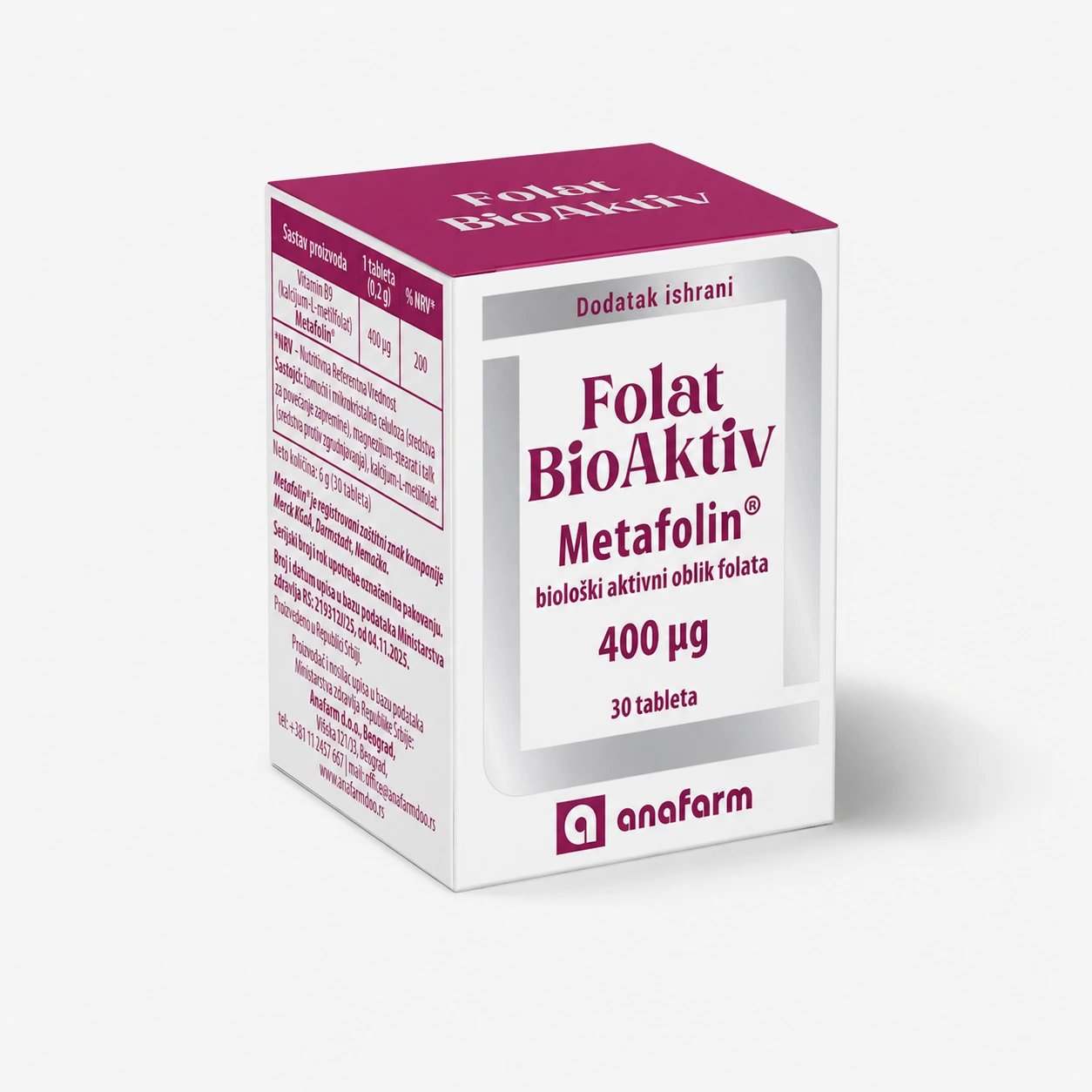 Folat BioAktiv Metafolin® 400 µg